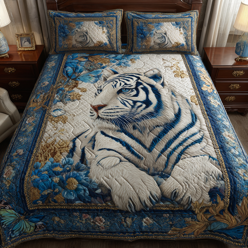 Jungle Tiger Quilted Bedding Set Duvet Cover Bed Sheet Set Best Tiger Gifts Items Jungle Tiger Quilted Bedding Set Duvet Cover Bed Sheet Set Best Tiger Gifts Items
