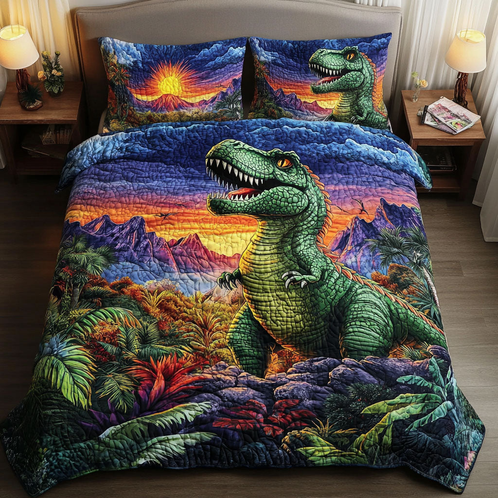 Jurassic Majesty Quilted Bedding Set Duvet Cover Bed Sheet Set Best Gifts For Dinosaur Lovers Jurassic Majesty Quilted Bedding Set Duvet Cover Bed Sheet Set Best Gifts For Dinosaur Lovers