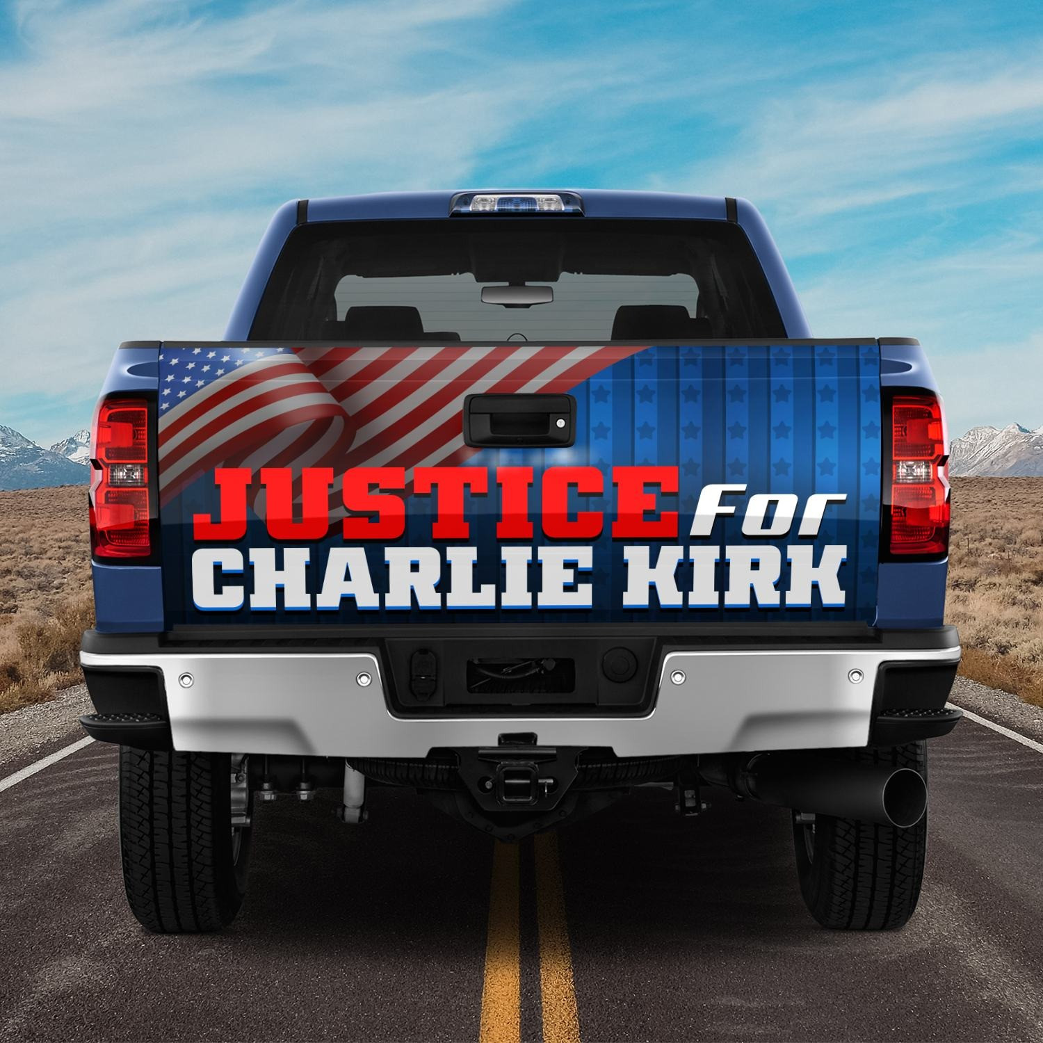 Justice For Charlie Kirk Truck Tailgate Decal Pray For Charlie Kirk Merch Decal Bumper Sticker Justice For Charlie Kirk Truck Tailgate Decal Pray For Charlie Kirk Merch Decal Bumper Sticker