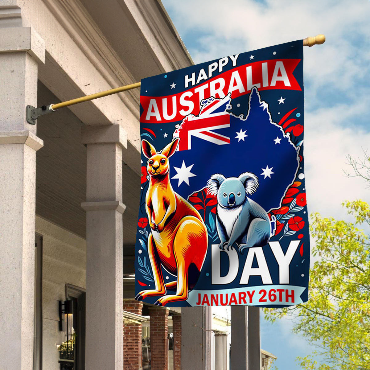 Kangaroo And Koala Happy Australia Day January 26Th Flag Aussie National Day Decorations