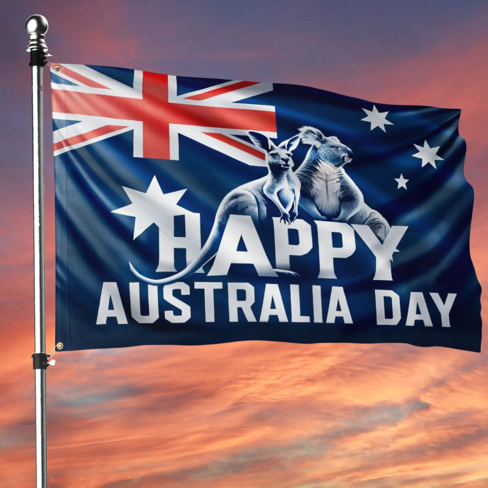 Kangaroo Happy Australia Day Flag Australia Day Decorations Best Aussie Gifts Kangaroo Happy Australia Day Flag Australia Day Decorations Best Aussie Gifts