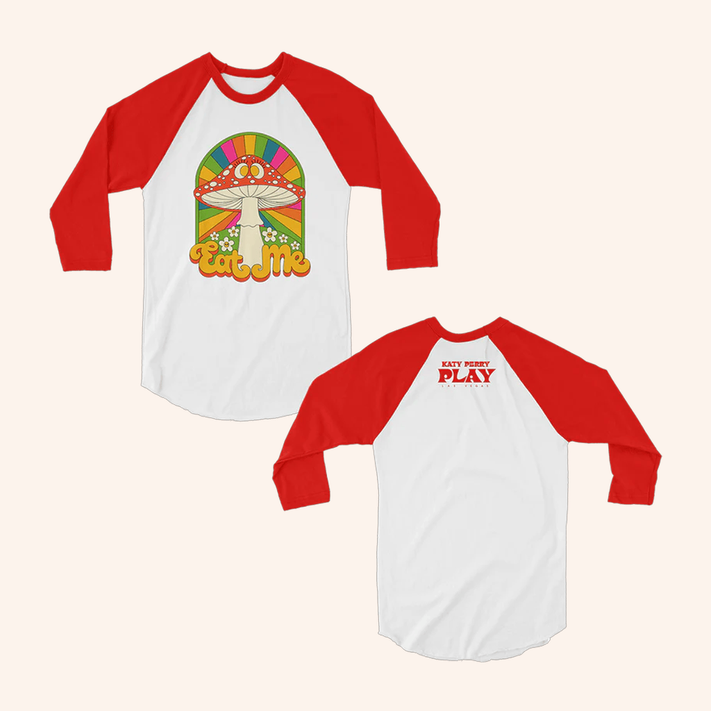 Katy Perry Merch Eat Me Mushroom Raglan Shirt Christmas Gifts For Girlfriend Katy Perry Merch Eat Me Mushroom Raglan Shirt Christmas Gifts For Girlfriend