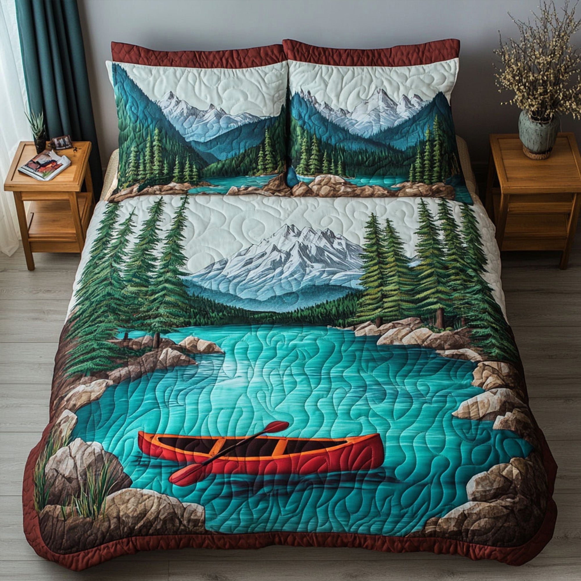 Kayak Adventure Quilted Bedding Set Duvet Cover Bed Sheet Set Kayak Gift Ideas Kayak Adventure Quilted Bedding Set Duvet Cover Bed Sheet Set Kayak Gift Ideas