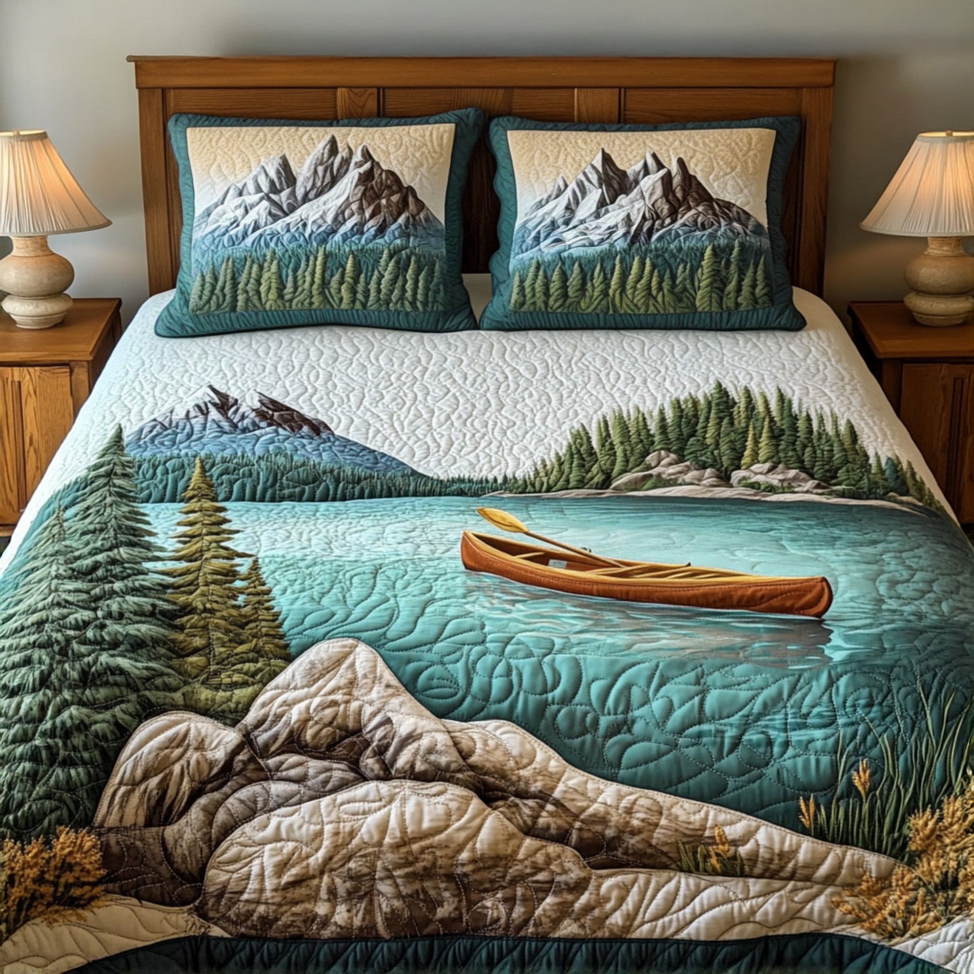 Kayak Escape Quilted Bedding Set Duvet Cover Bed Sheet Set Kayaking Gifts For Dad Kayak Escape Quilted Bedding Set Duvet Cover Bed Sheet Set Kayaking Gifts For Dad