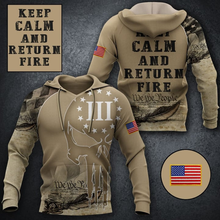 Keep Calm And Return Fire Hoodie We The People Skull Hoodie Gifts For Gun Supporters Keep Calm And Return Fire Hoodie We The People Skull Hoodie Gifts For Gun Supporters