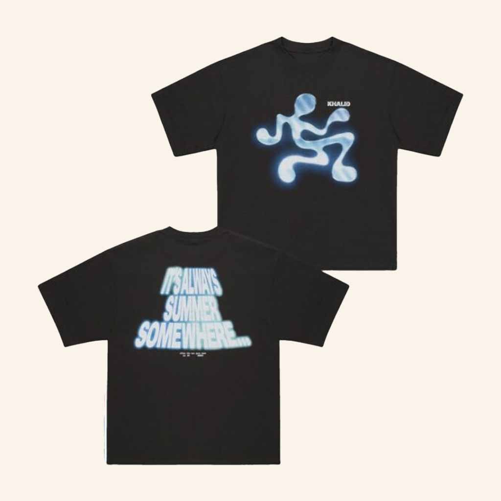 Khalid Merch It's Always Summer Somewhere Black T-Shirt Gifts For Music Fans Khalid Merch It's Always Summer Somewhere Black T-Shirt Gifts For Music Fans