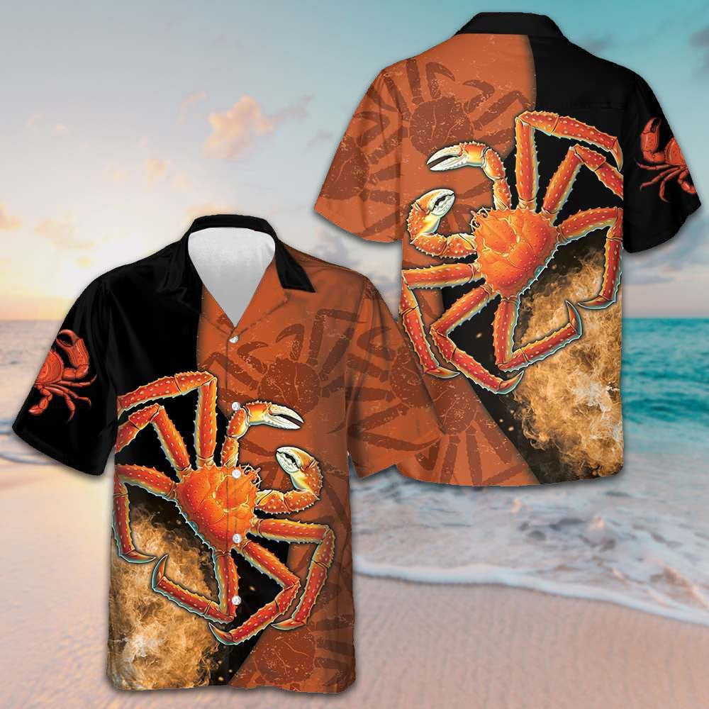 King Crab Hawaiian Shirt Short Sleeve Button Up Vacation Shirts Gifts For Guys King Crab Hawaiian Shirt Short Sleeve Button Up Vacation Shirts Gifts For Guys