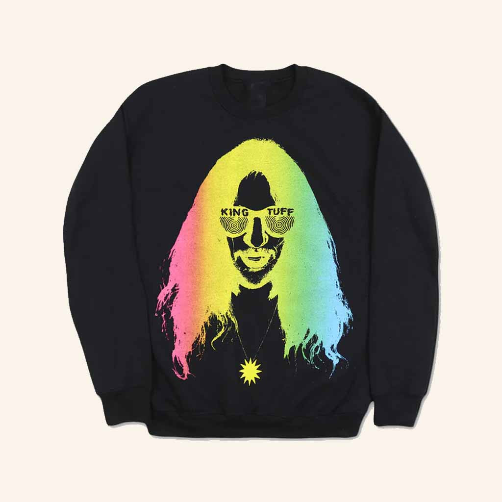 King Tuff Merch Rainbow Face Black Sweatshirt Birthday Gift For Friends King Tuff Merch Rainbow Face Black Sweatshirt Birthday Gift For Friends