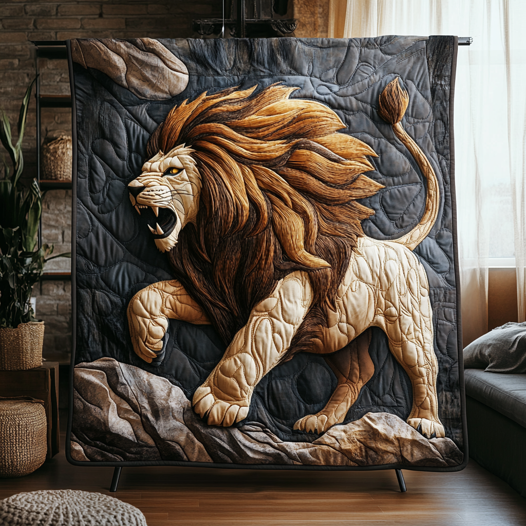King Valor Quilted Blanket Sofa Throw Blanket Good LionThemed Gifts King Valor Quilted Blanket Sofa Throw Blanket Good LionThemed Gifts
