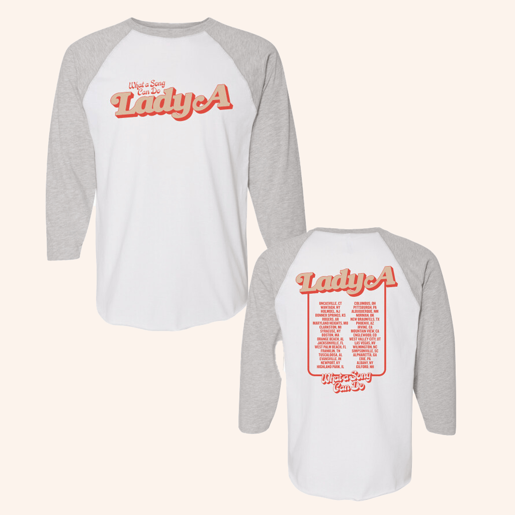 Lady A Merch What A Song Can Do Tour Raglan Shirt Music Gift Ideas For Guys Lady A Merch What A Song Can Do Tour Raglan Shirt Music Gift Ideas For Guys
