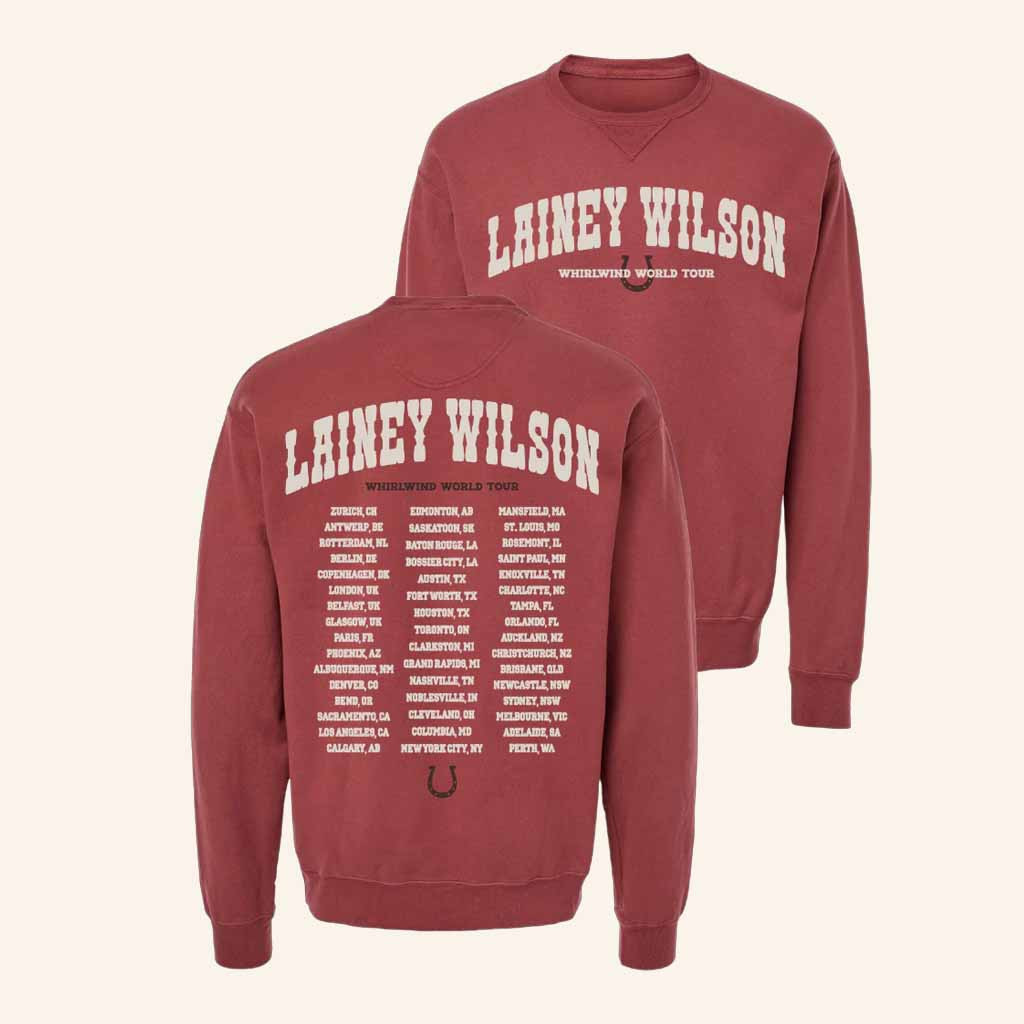 Lainey Wilson Merch Whirlwind World Tour Sweatshirt Best Gifts For Music Lovers Lainey Wilson Merch Whirlwind World Tour Sweatshirt Best Gifts For Music Lovers