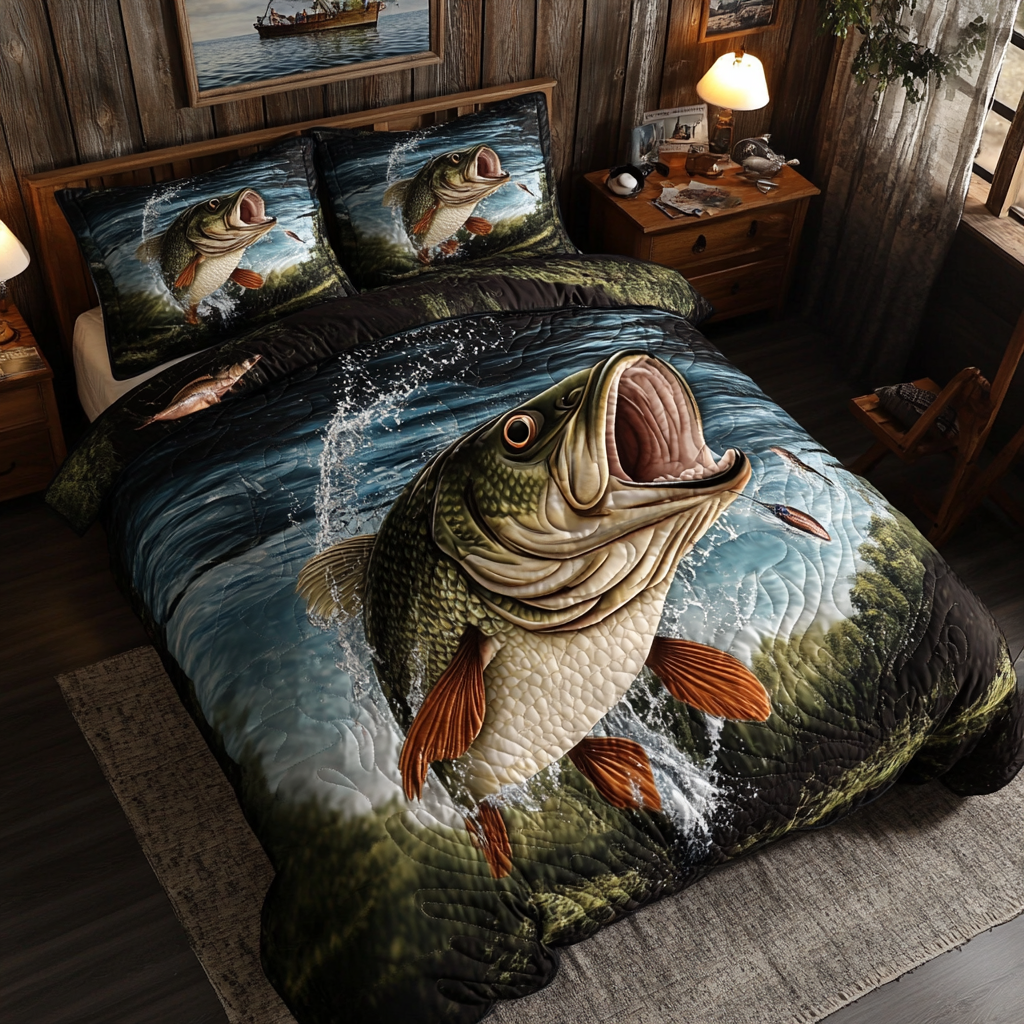 Lake Legend Quilted Bedding Set Duvet Cover Merch Novelty Fishing Gifts Lake Legend Quilted Bedding Set Duvet Cover Merch Novelty Fishing Gifts