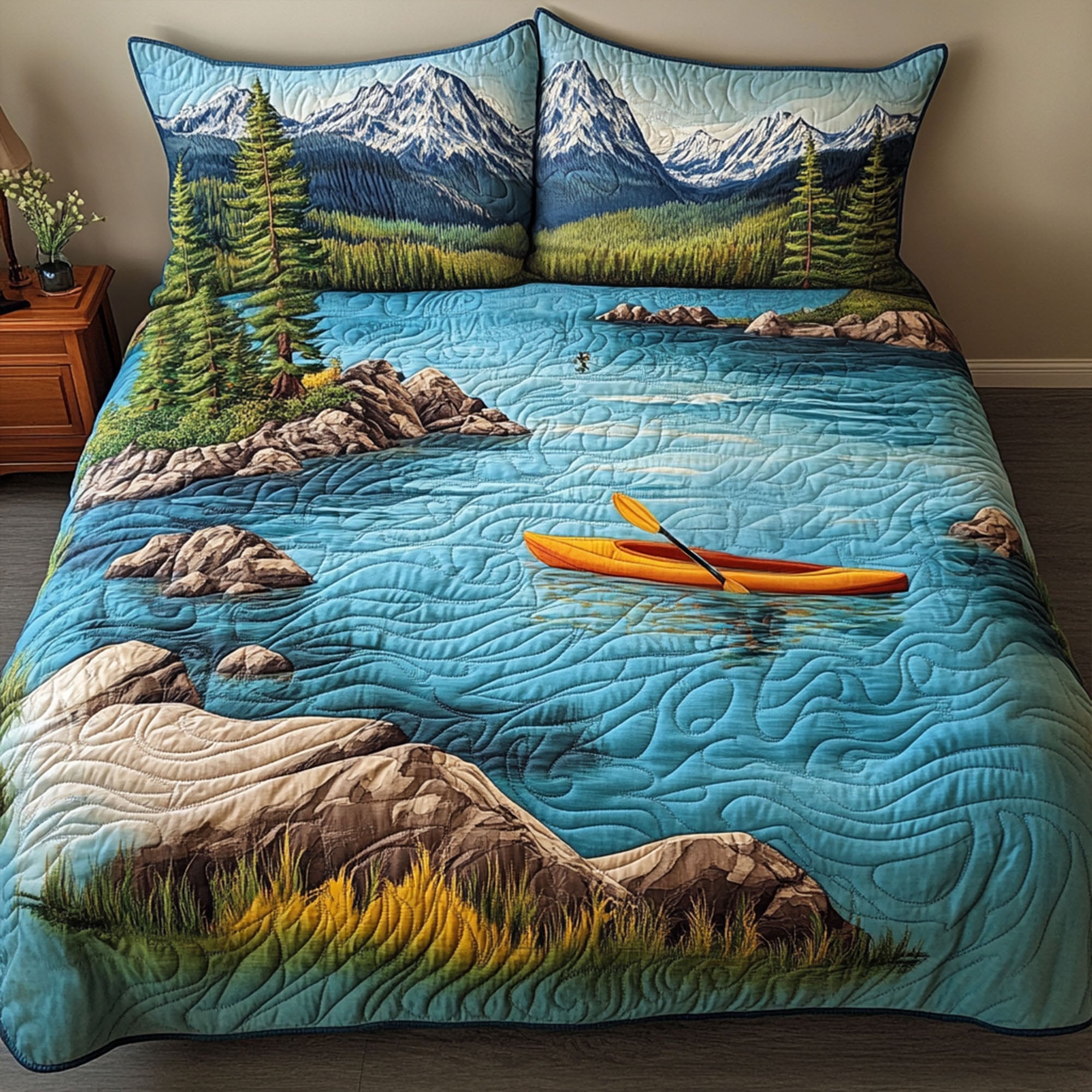 Lake Tahoe Adventure Quilted Bedding Set Duvet Cover Bedspreads Christmas Gifts For Kayakers Lake Tahoe Adventure Quilted Bedding Set Duvet Cover Bedspreads Christmas Gifts For Kayakers