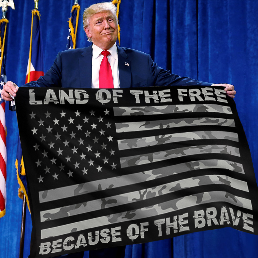 Land Of The Free Because Of The Brave Camo American Flag Military Patriotic Home Decor Land Of The Free Because Of The Brave Camo American Flag Military Patriotic Home Decor