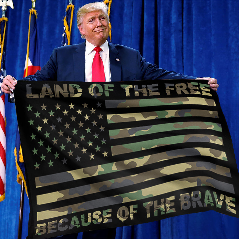 Land Of The Free Because Of The Brave Camo USA Flag Military Patriotic Gifts For Veterans Land Of The Free Because Of The Brave Camo USA Flag Military Patriotic Gifts For Veterans