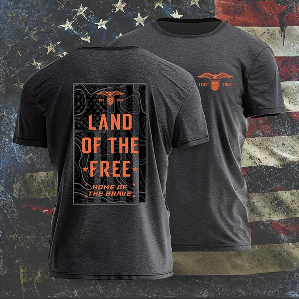Land Of The Free Shirt Home Of The Brave Patriotic T-Shirt Gifts For Boyfriend