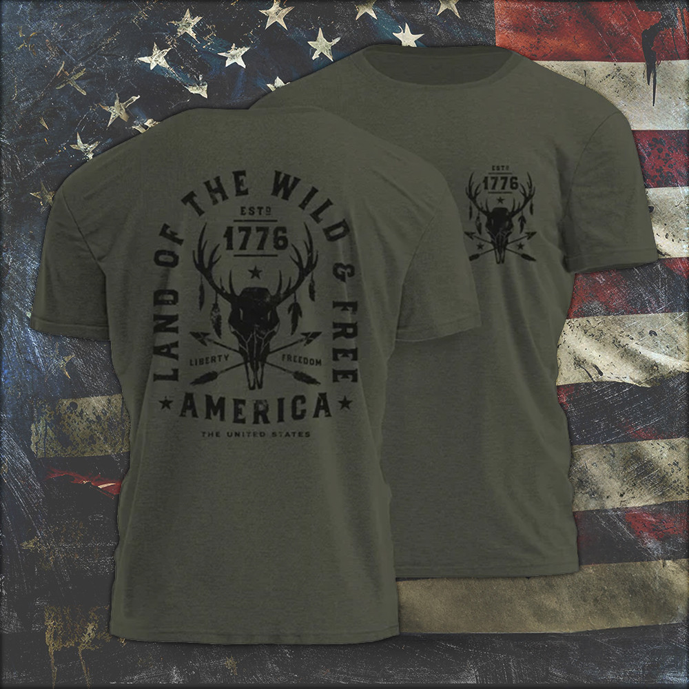 Land Of The Wild And Free America Est 1776 Shirt Men's Patriotic T-Shirts Land Of The Wild And Free America Est 1776 Shirt Men's Patriotic T-Shirts
