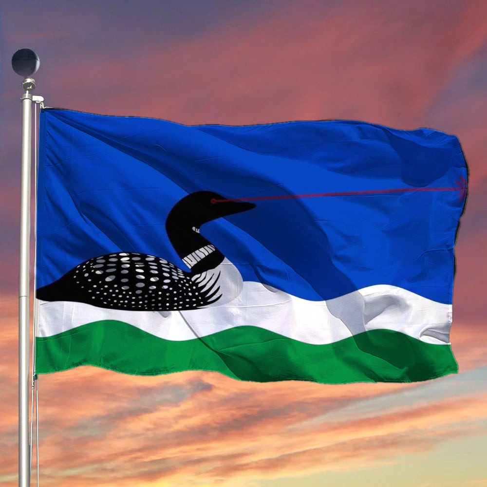 Laser Loon Flag Funny New Minnesota Flag Loons With Laser Eyes Merchandise Laser Loon Flag Funny New Minnesota Flag Loons With Laser Eyes Merchandise