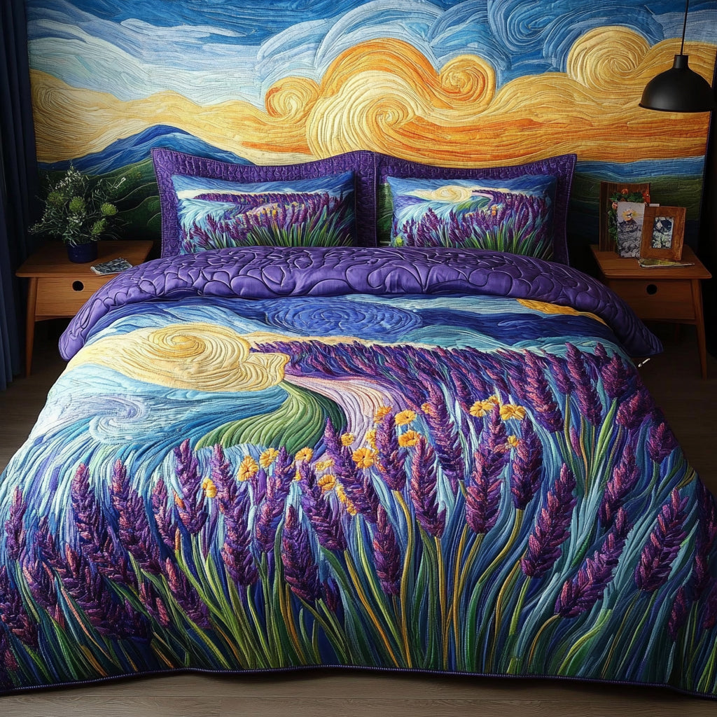 Lavender Quilted Bedding Set Duvet Cover Bed Sheet Set Flower Lavender Gift Items Lavender Quilted Bedding Set Duvet Cover Bed Sheet Set Flower Lavender Gift Items