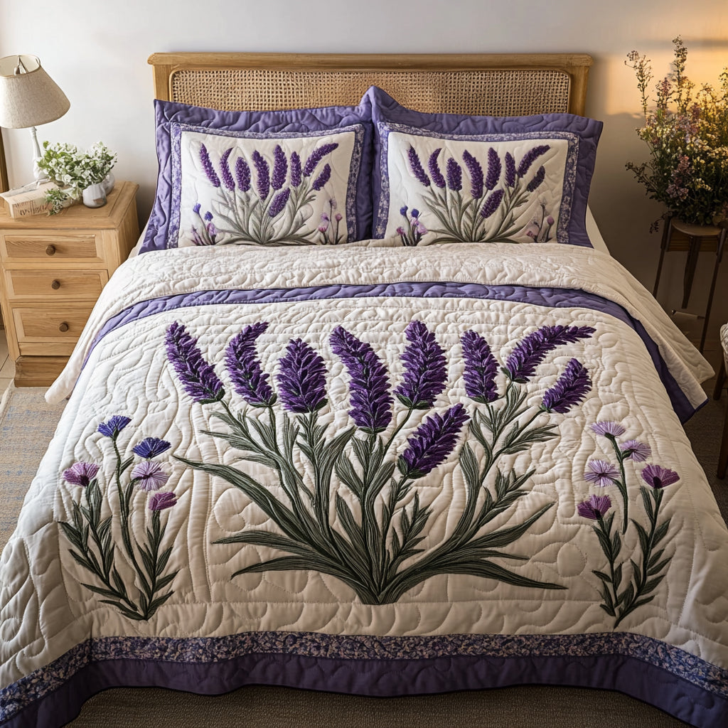 Lavender Quilted Bedding Set Duvet Cover Bed Sheet Set Flower Lavender Gift Items Lavender Quilted Bedding Set Duvet Cover Bed Sheet Set Flower Lavender Gift Items