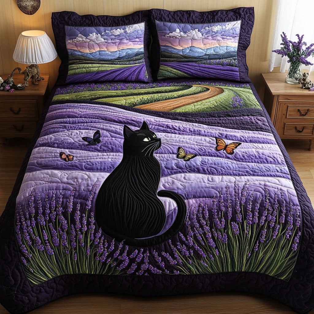 Lavender Shadows Quilted Bedding Set Duvet Cover Bedspreads Cat Presents For Her Lavender Shadows Quilted Bedding Set Duvet Cover Bedspreads Cat Presents For Her
