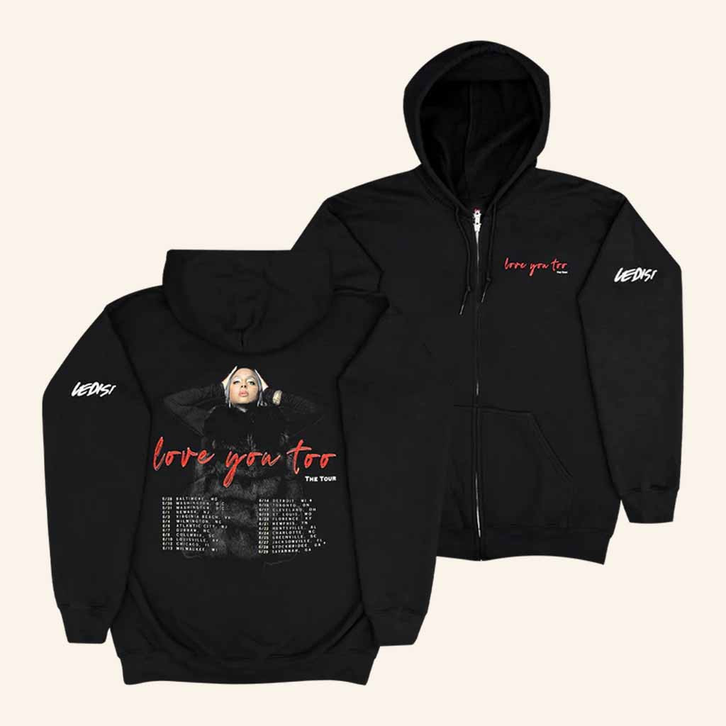 Ledisi Merch Love You Too Tour Black Zip Hoodie Christmas Presents For Him Ledisi Merch Love You Too Tour Black Zip Hoodie Christmas Presents For Him