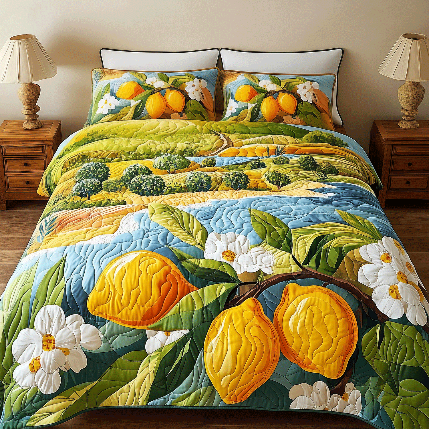 Lemon Toscana Quilted Bedding Set Duvet Cover Bedspread Christmas Presents For Your Brother Lemon Toscana Quilted Bedding Set Duvet Cover Bedspread Christmas Presents For Your Brother