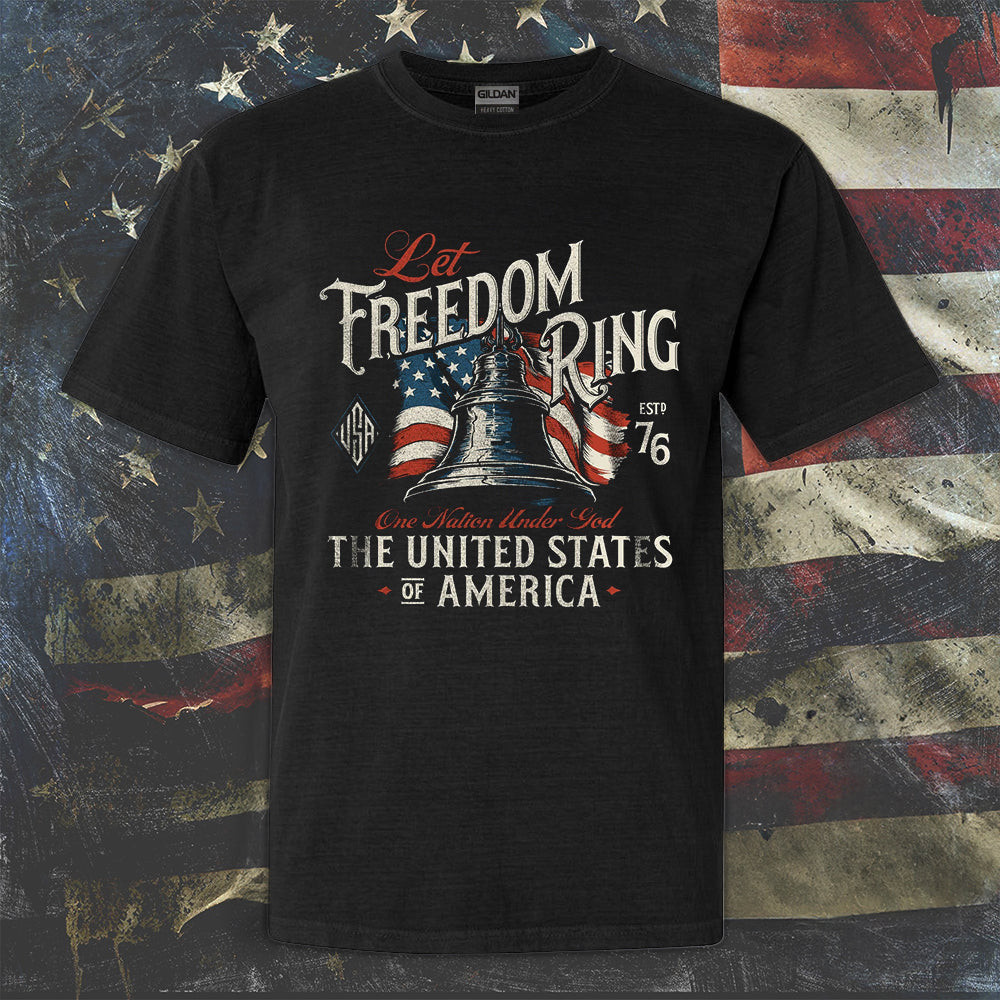 Let Freedom Ring One Nation Under God Shirt Men's Patriotic T-Shirts Gifts For Stepdad Let Freedom Ring One Nation Under God Shirt Men's Patriotic T-Shirts Gifts For Stepdad