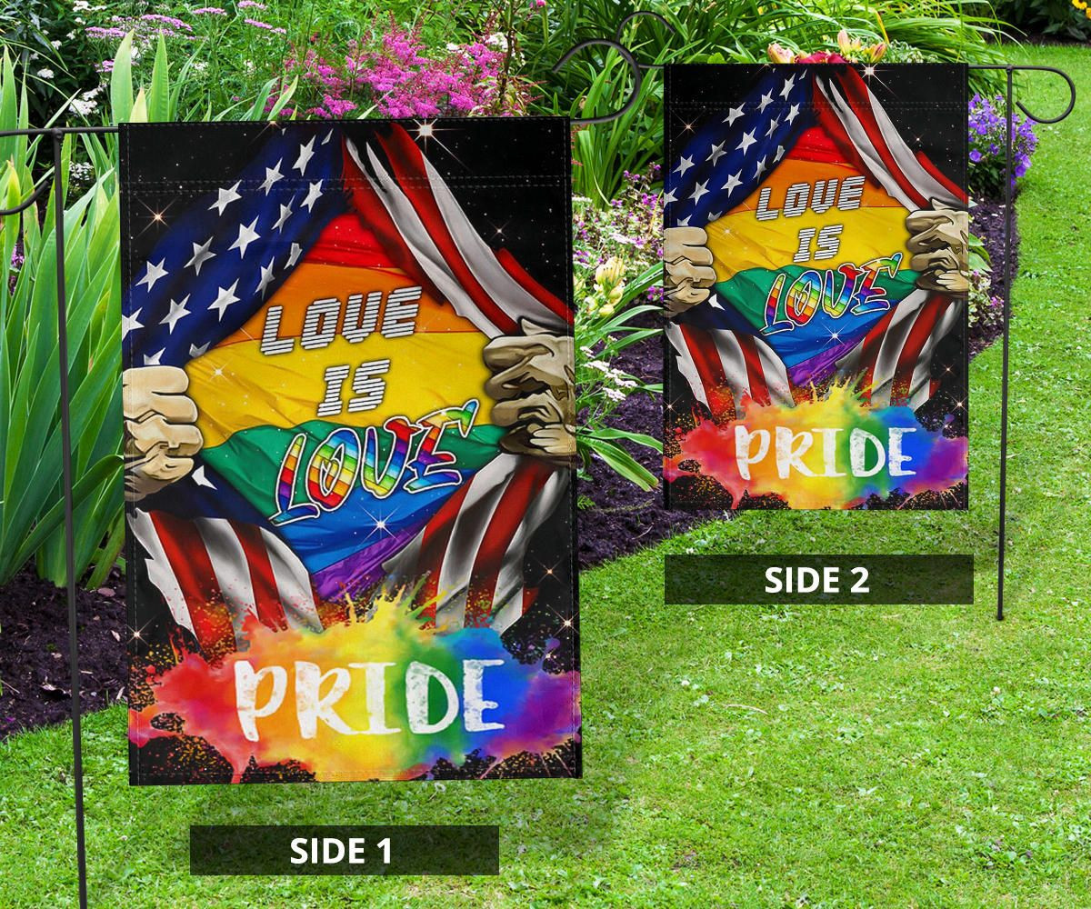LGBTQ Love Is Love Pride Flag Inside American Flag Decor Outdoor LGBTQ Love Is Love Pride Flag Inside American Flag Decor Outdoor