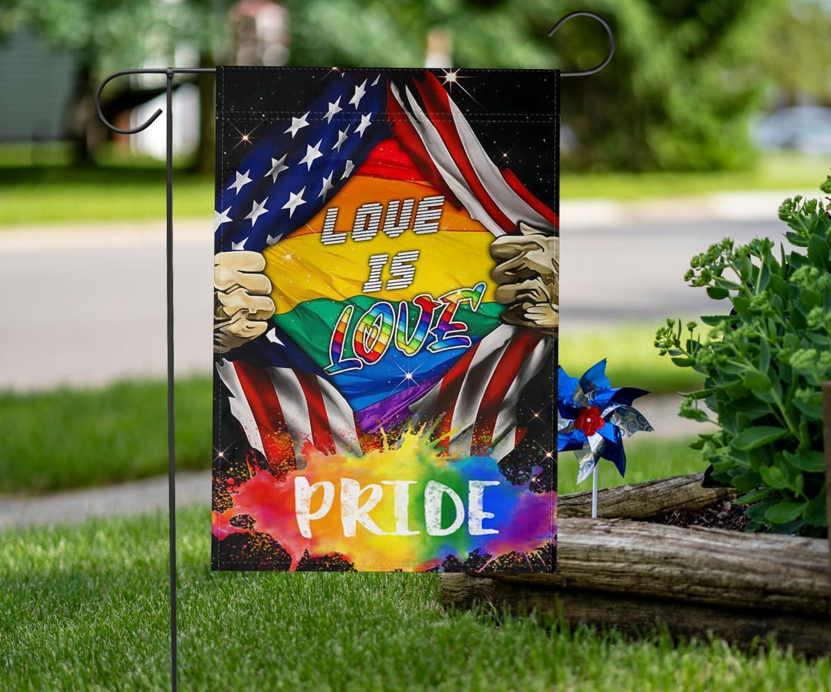 LGBTQ Love Is Love Pride Flag Inside American Flag Decor Outdoor LGBTQ Love Is Love Pride Flag Inside American Flag Decor Outdoor