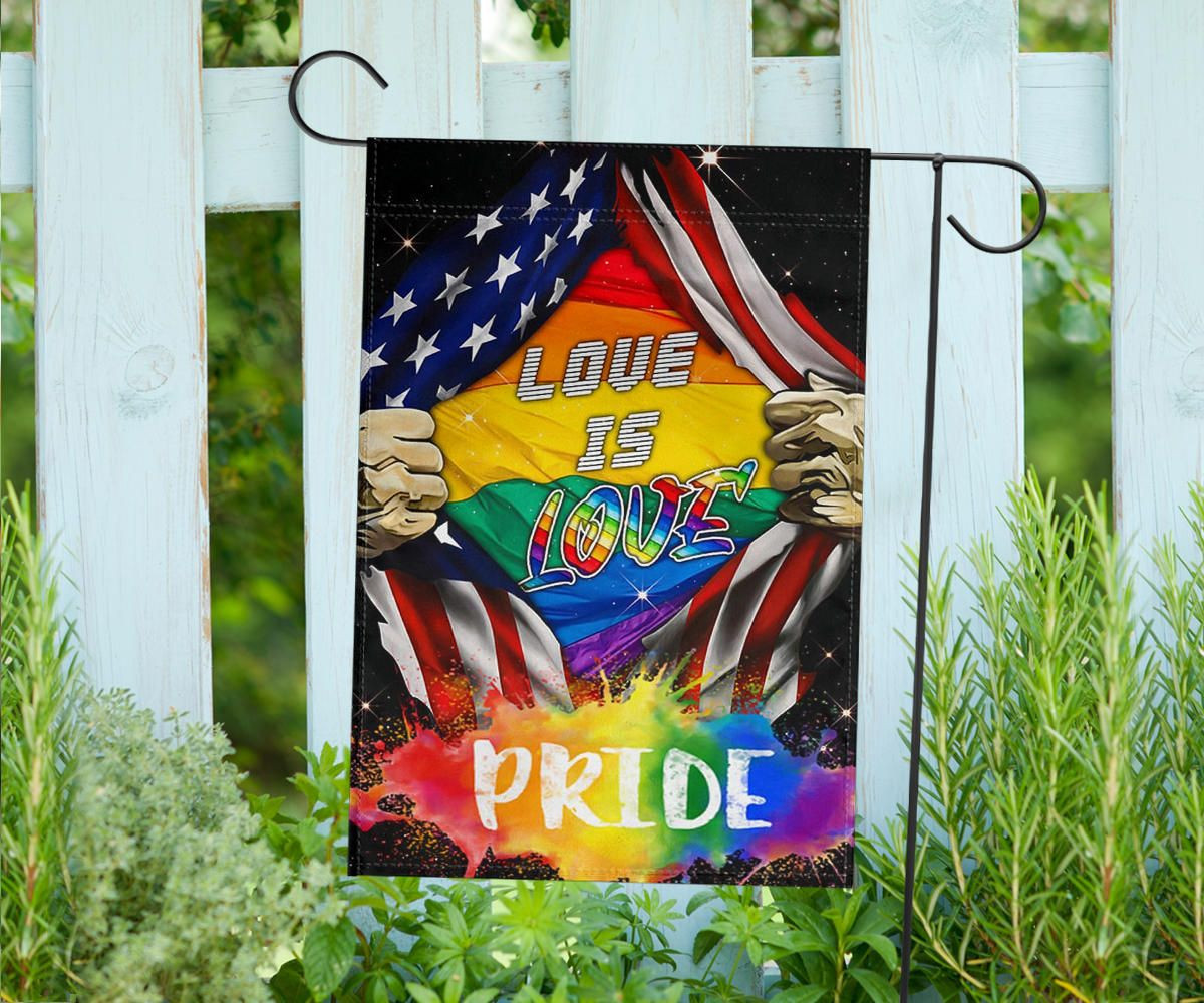 LGBTQ Love Is Love Pride Flag Inside American Flag Decor Outdoor LGBTQ Love Is Love Pride Flag Inside American Flag Decor Outdoor