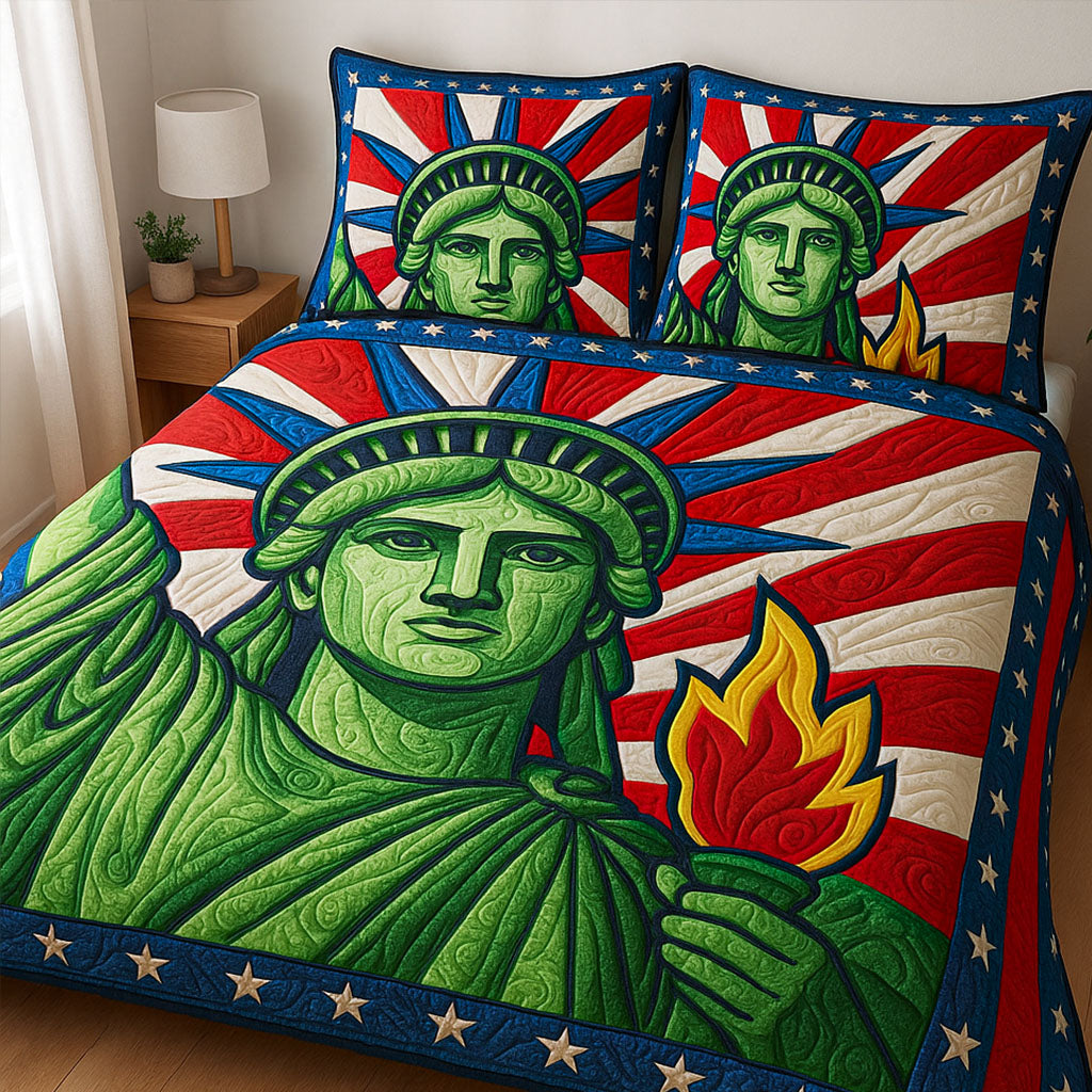 Liberty Flame Quilted Bedding Set Duvet Cover Bedspread Patriotic Gifts For Her Liberty Flame Quilted Bedding Set Duvet Cover Bedspread Patriotic Gifts For Her