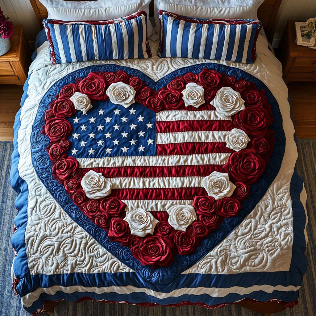 Liberty in Bloom Quilted Bedding Set Duvet Cover Bedspreads Patriotic Presents Liberty in Bloom Quilted Bedding Set Duvet Cover Bedspreads Patriotic Presents