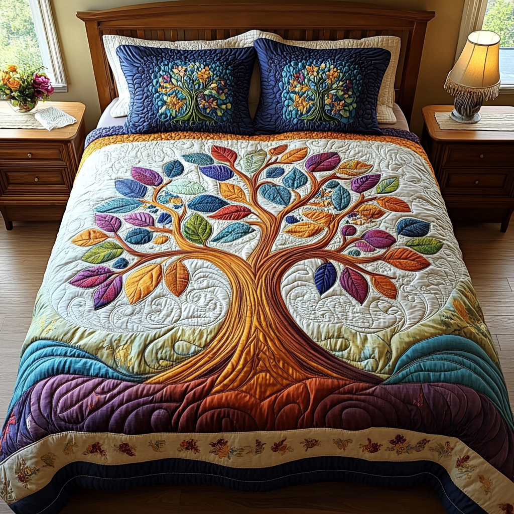 Life Circle Quilted Bedding Set Duvet Cover Bedspreads Tree Of Life Merchandise Life Circle Quilted Bedding Set Duvet Cover Bedspreads Tree Of Life Merchandise