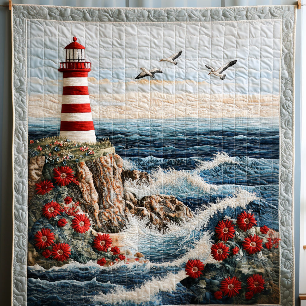 Lighthouse Bloom Quilted Blanket Sofa Throw Blanket Lighthouse Gifts For Women Lighthouse Bloom Quilted Blanket Sofa Throw Blanket Lighthouse Gifts For Women