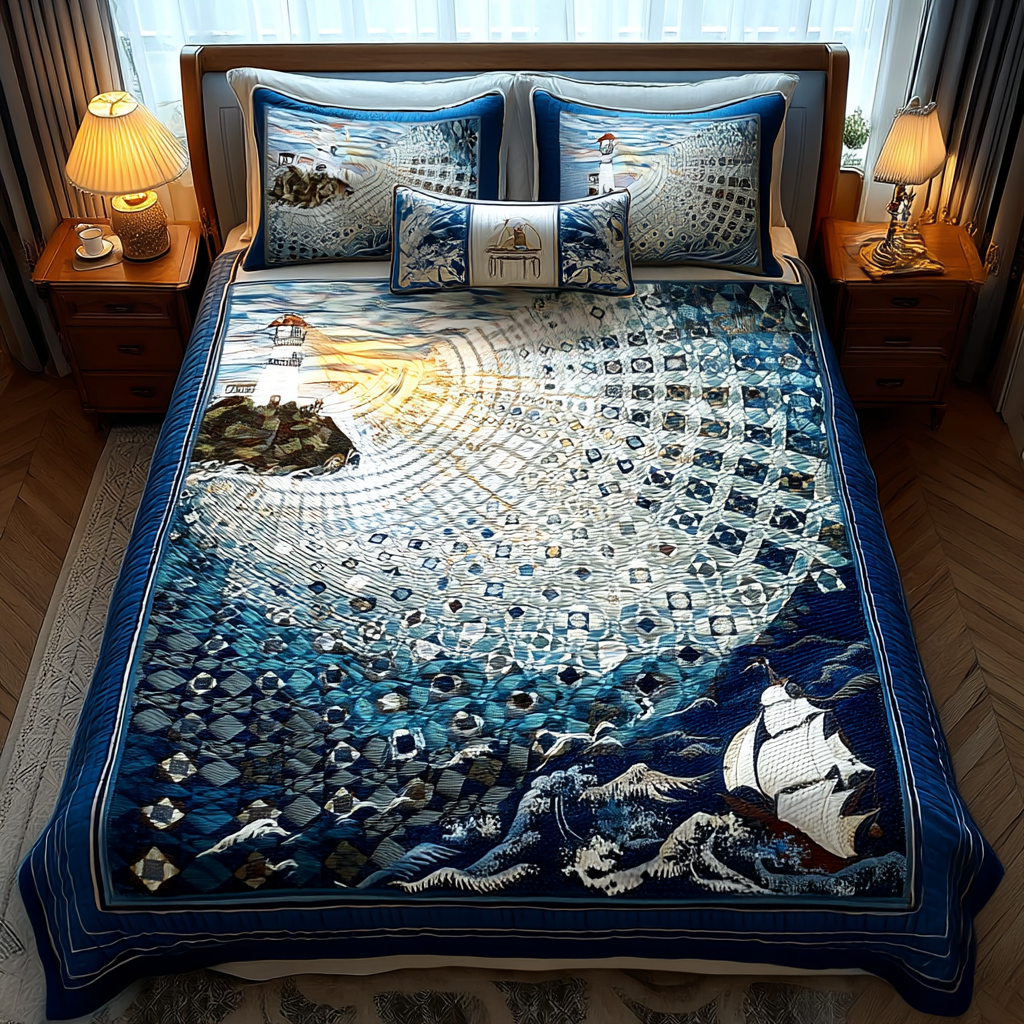 Lighthouse Dawn Quilted Bedding Set Duvet Cover Bed Sheet Set Lighthouse Gifts For Him Lighthouse Dawn Quilted Bedding Set Duvet Cover Bed Sheet Set Lighthouse Gifts For Him