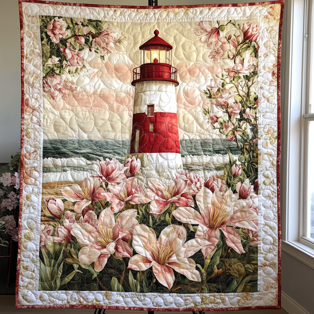 Lighthouse Flora Quilted Blanket Sofa Throw Blanket Lighthouse Gifts Items Xmas 
