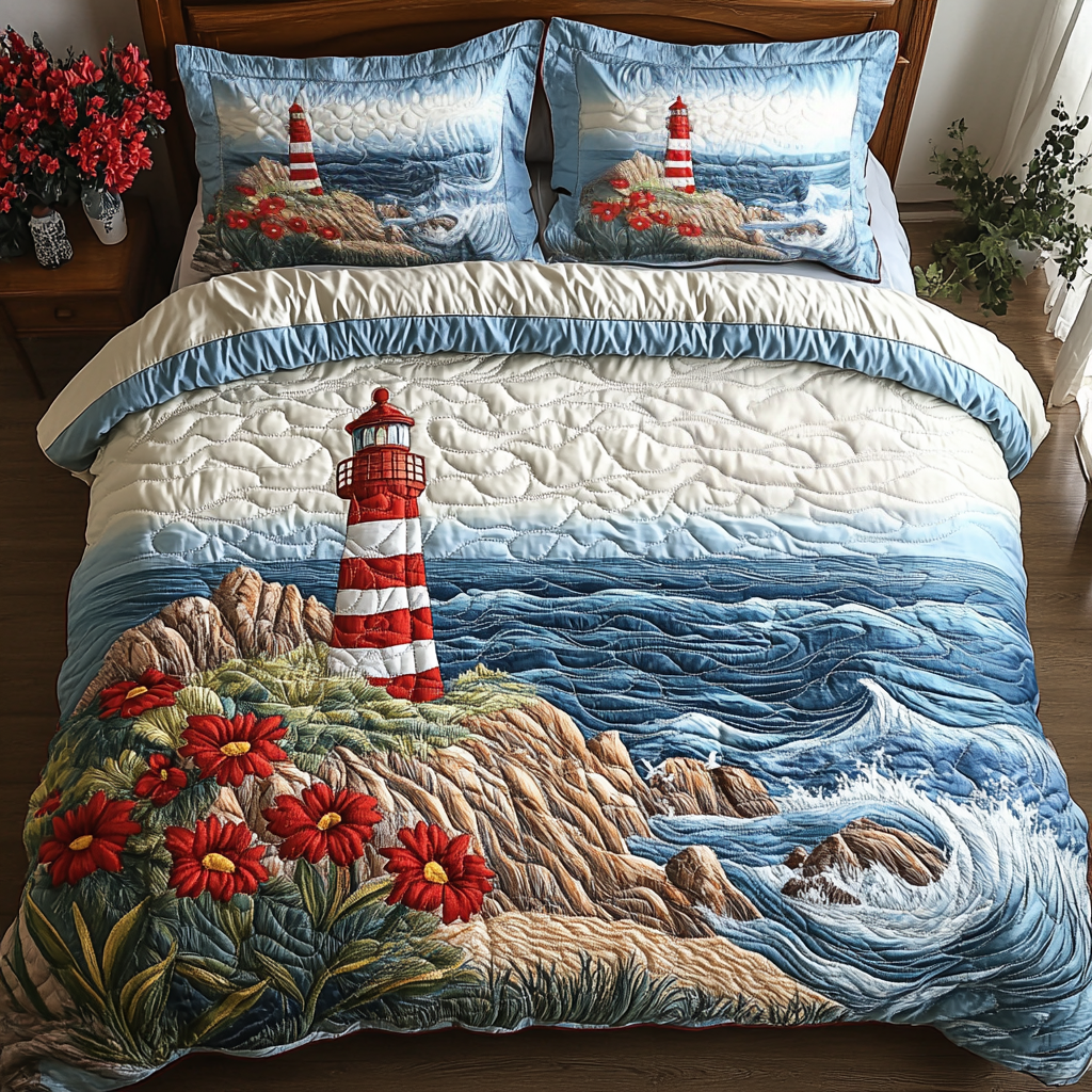 Lighthouse Serenity Quilted Bedding Set Duvet Cover Bedspread Lighthouse Gift Shop Lighthouse Serenity Quilted Bedding Set Duvet Cover Bedspread Lighthouse Gift Shop
