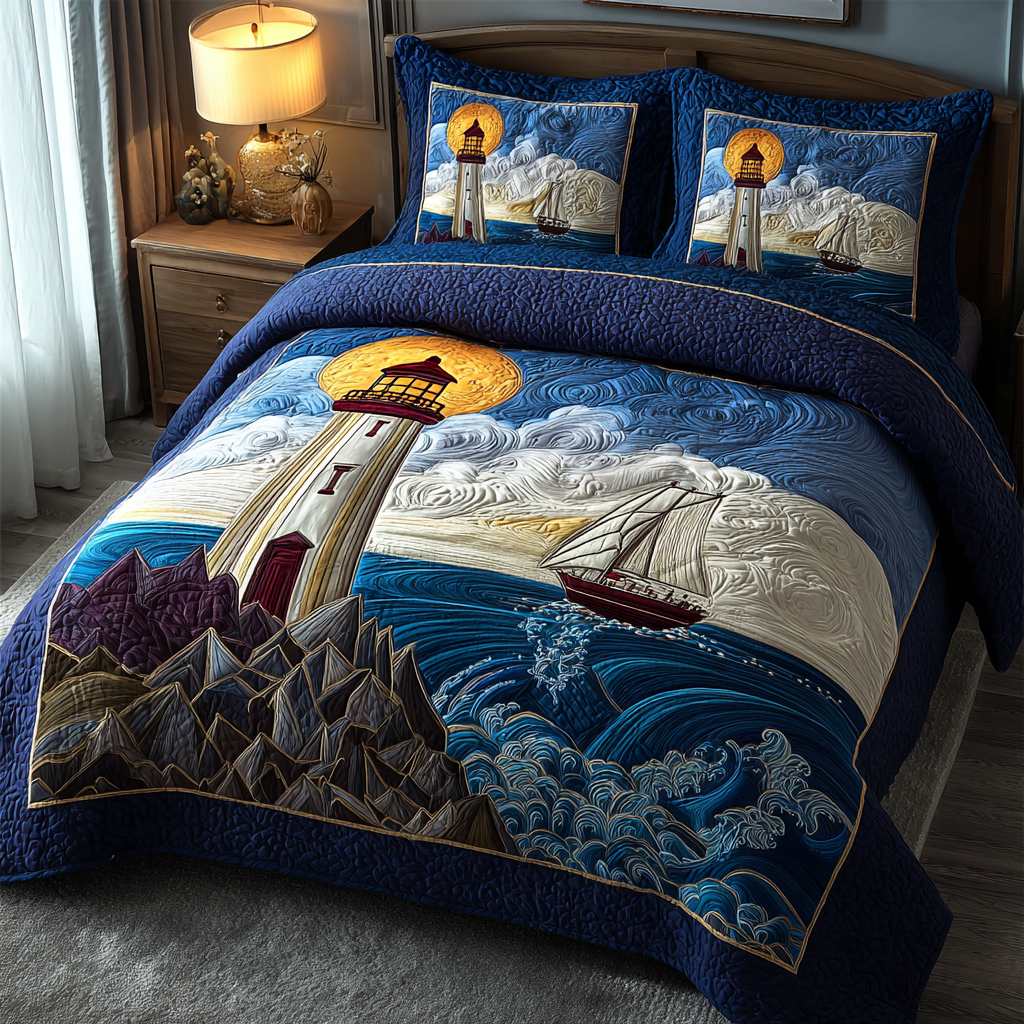 Lighthouse View Quilted Bedding Set Duvet Cover Bed Sheet Set Lighthouse Gifts For Men Lighthouse View Quilted Bedding Set Duvet Cover Bed Sheet Set Lighthouse Gifts For Men