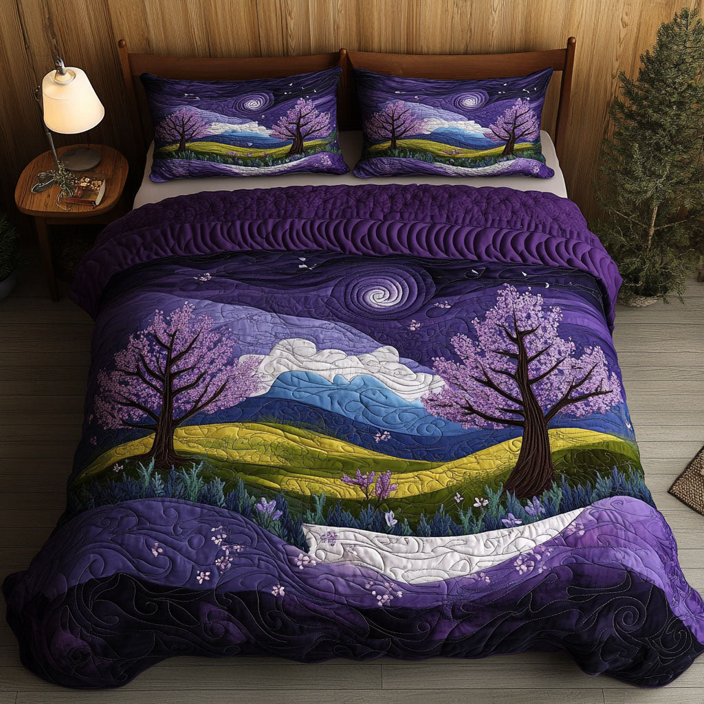 Lilac Sunset Quilted Bedding Set Duvet Cover Bedspreads Best Gifts For Flower Lovers Lilac Sunset Quilted Bedding Set Duvet Cover Bedspreads Best Gifts For Flower Lovers
