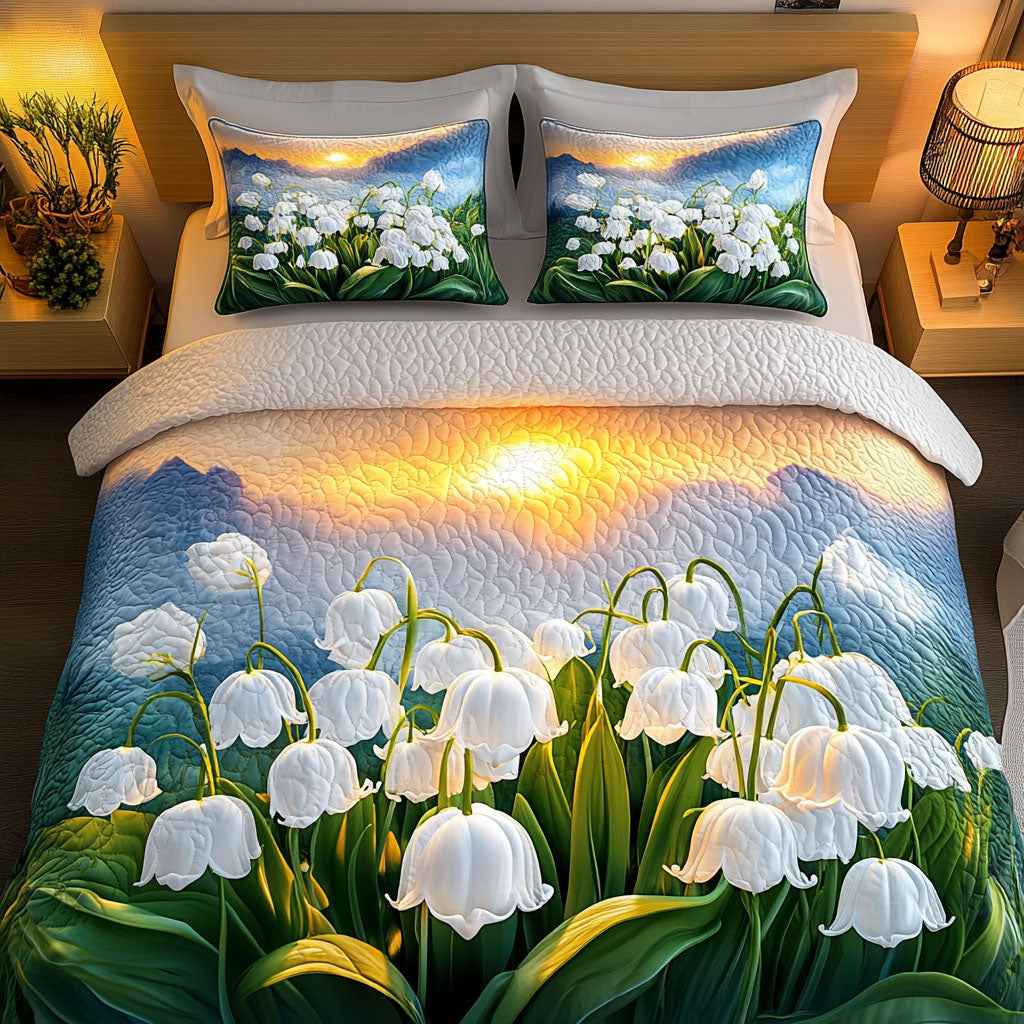 Lily Glow Quilted Bedding Set Duvet Cover Bedspread Lily Flower Gifts Lily Glow Quilted Bedding Set Duvet Cover Bedspread Lily Flower Gifts