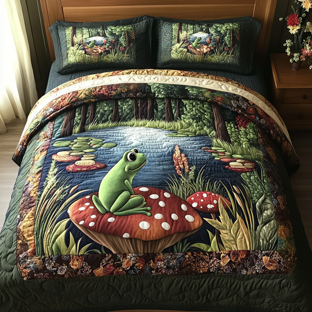 Lily Luxe Quilted Bedding Set Duvet Cover Bed Sheet Set Frog Gifts For Him Lily Luxe Quilted Bedding Set Duvet Cover Bed Sheet Set Frog Gifts For Him