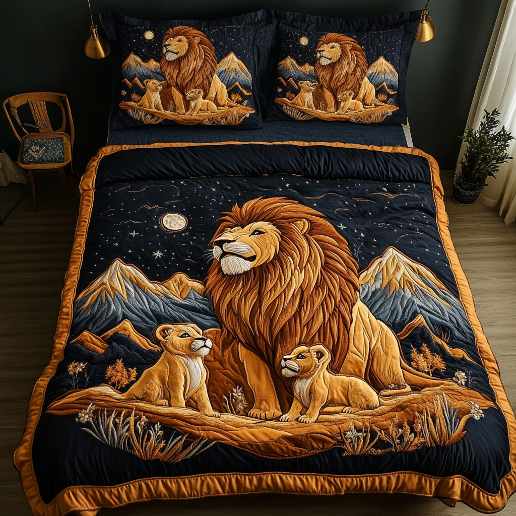 Lion Heart Quilted Bedding Set Duvet Cover Bed Sheet Set Best Gift Ideas For Lion Lovers Lion Heart Quilted Bedding Set Duvet Cover Bed Sheet Set Best Gift Ideas For Lion Lovers