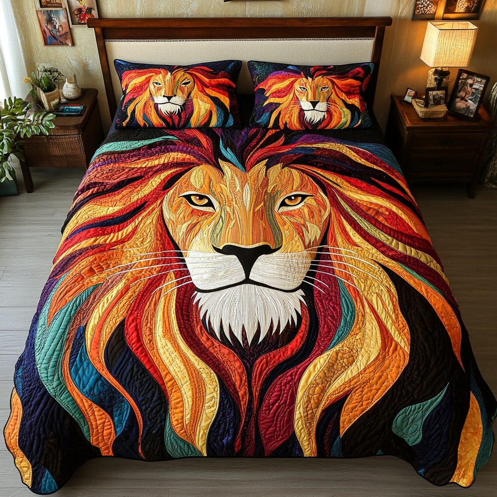 Lion King Quilted Bedding Set Duvet Cover Bed Sheet Set Best Gifts For Lion Lovers For Him Lion King Quilted Bedding Set Duvet Cover Bed Sheet Set Best Gifts For Lion Lovers For Him