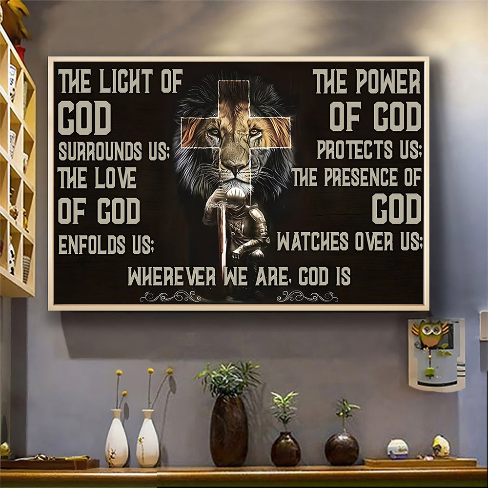 Lion Knight Templar The Light Of God Surround Us Poster Faith Christian Home Decor Lion Knight Templar The Light Of God Surround Us Poster Faith Christian Home Decor