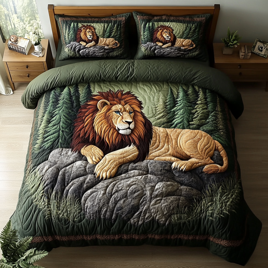 Lion Pride Quilted Bedding Set Duvet Cover Bed Sheet Set Best Lion Gifts For Him Lion Pride Quilted Bedding Set Duvet Cover Bed Sheet Set Best Lion Gifts For Him