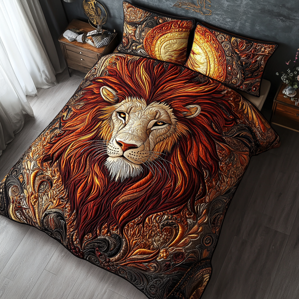 Lion Pride Quilted Bedding Set Duvet Cover Bed Sheet Set Lion Lover Gifts Lion Pride Quilted Bedding Set Duvet Cover Bed Sheet Set Lion Lover Gifts