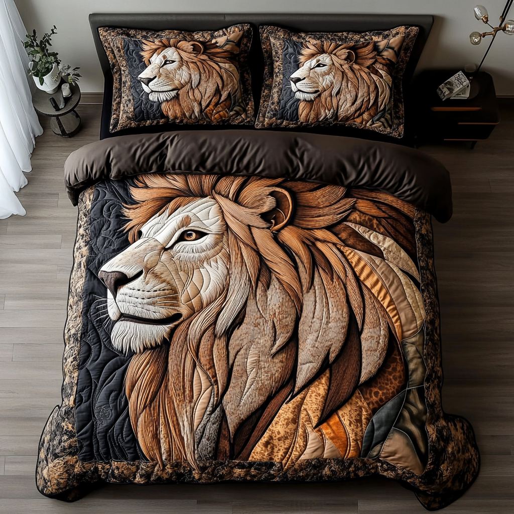 Lion Realm Quilted Bedding Set Duvet Cover Bed Sheet Set Cool Gifts For Lion Lovers Lion Realm Quilted Bedding Set Duvet Cover Bed Sheet Set Cool Gifts For Lion Lovers