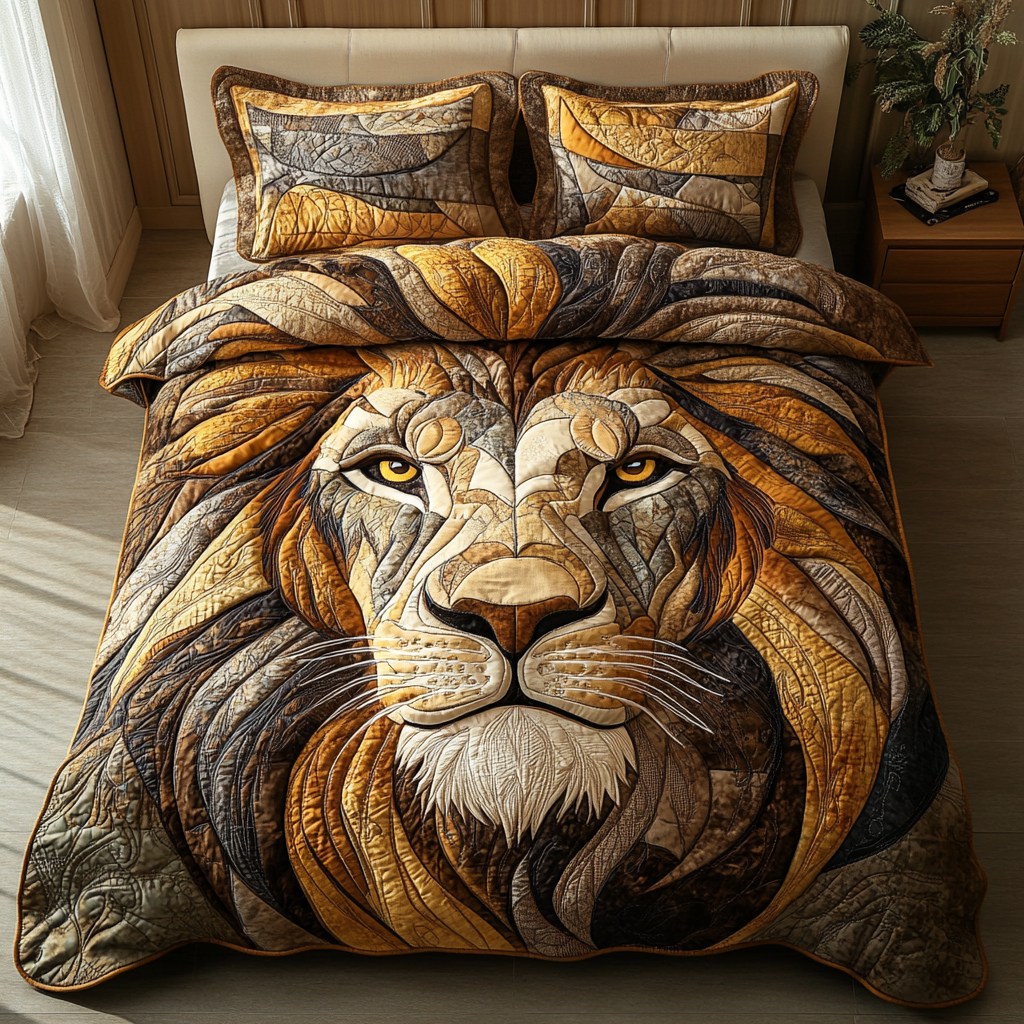 Lion Soul Quilted Bedding Set Duvet Cover Bed Sheet Set Great Lion Gifts For Him Lion Soul Quilted Bedding Set Duvet Cover Bed Sheet Set Great Lion Gifts For Him