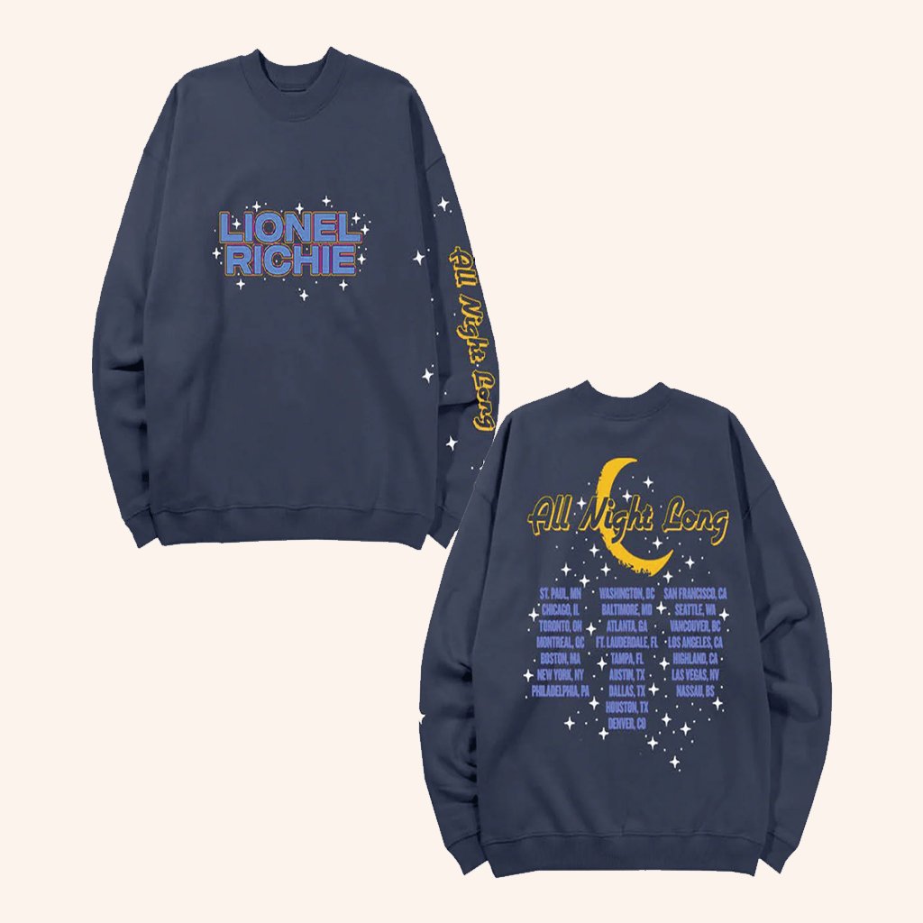 Lionel Richie Merch All Night Long Tour Sweatshirt Cool Gifts For Music Lovers